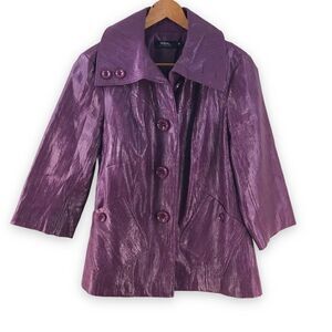 Tribal shiny eggplant jacket size 8‎